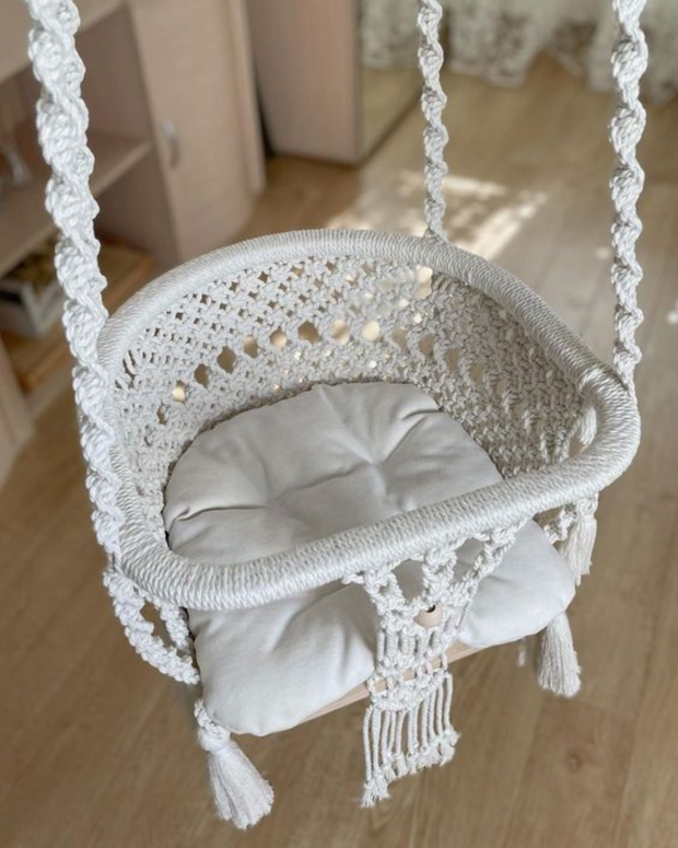 Macramé Light Periwinkle Toddler Swing