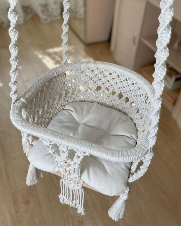 Macramé Light Periwinkle Toddler Swing