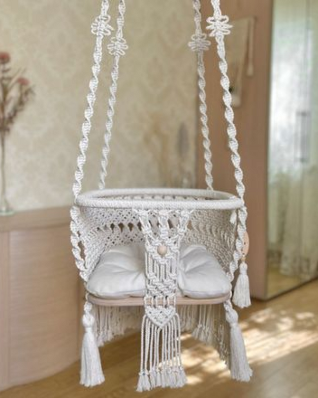 Macramé Light Periwinkle Toddler Swing