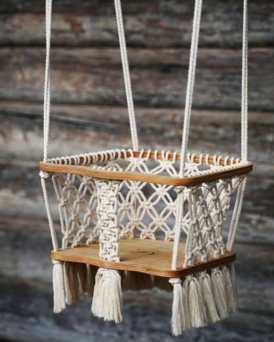 Macramé Warm Taupe Toddler Swing