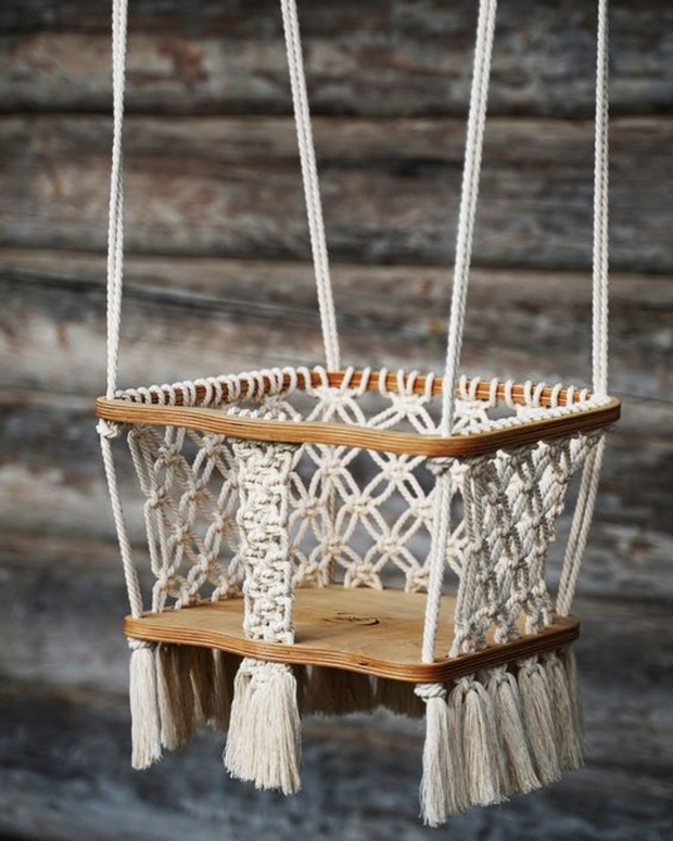 Macramé Warm Taupe Toddler Swing