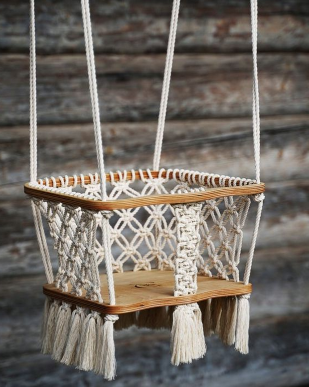 Macramé Warm Taupe Toddler Swing