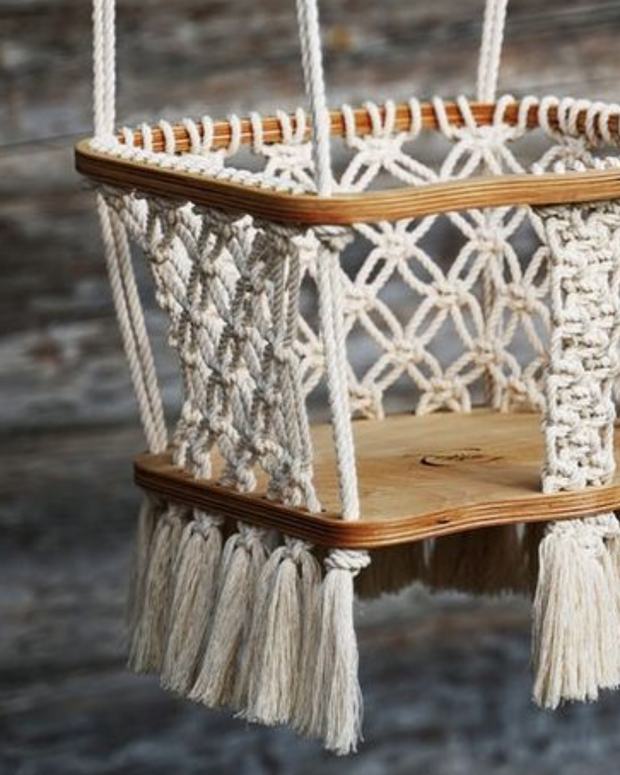Macramé Warm Taupe Toddler Swing